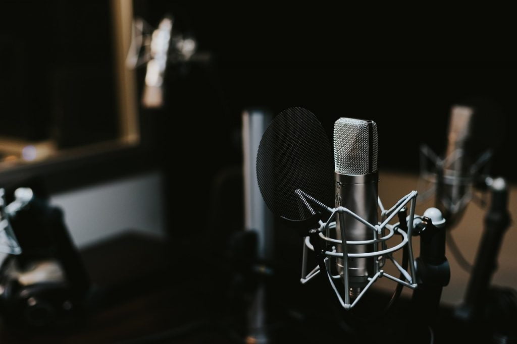 recording studio, indoors, mic