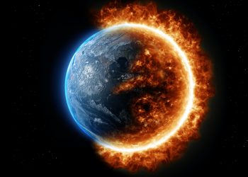 a picture of the earth in a ring of fire