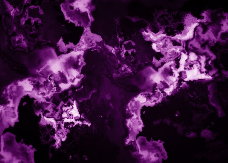 a black and purple background with a lot of clouds